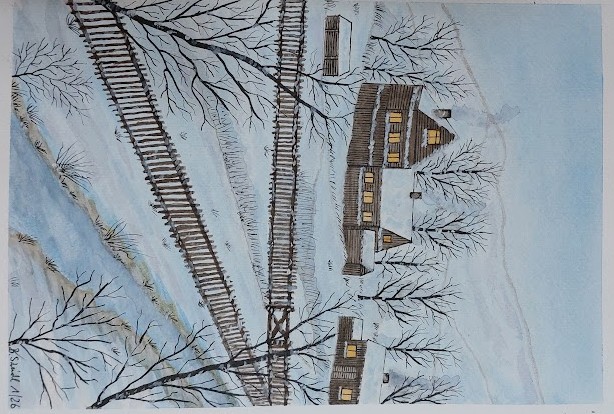  0046-AQUARELL / WINTERTAG / FORMAT A4 (21x29,7cm) / 01/2026   