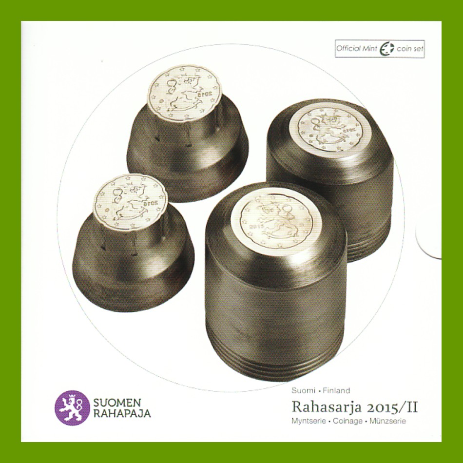  Offiz. KMS Finnland *Münztechnik* 2015 mit 3x 2-Euro-Sonderm 10 Münzen nur 7.000St!   