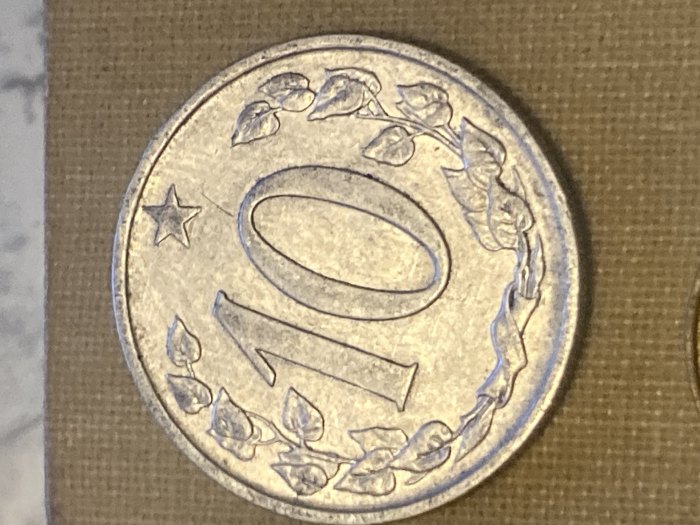  Münze Münzen Umlaufmünze Tschechoslowakei 10 Heller 1963 ohne Punkte   