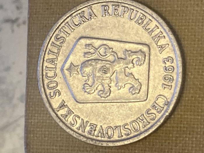  Münze Münzen Umlaufmünze Tschechoslowakei 10 Heller 1963 ohne Punkte   