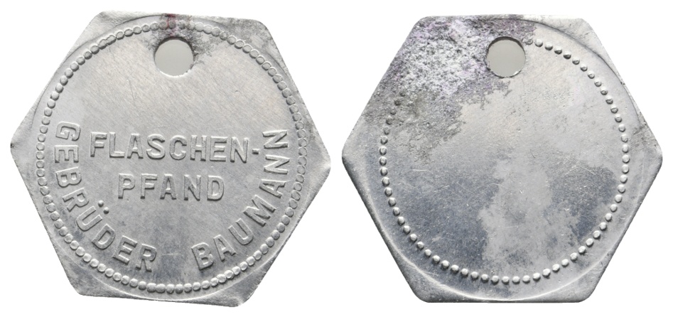  Bayern, Amberg, Gebrüder Baumann Flaschenpfand; Menzel 498   