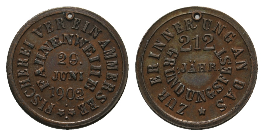  Bayern, Ammmersee, Fischereiverein; Erinnerung an Gründungsfest; Menzel ?   