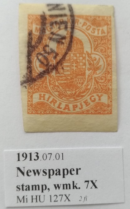  1913 – „Zeitungsmarke“ – Ungarische Briefmarke vom Beginn des 20. Jahrhunderts  (Mi HU 127X)   