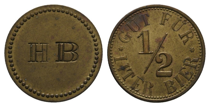  Bayern, Ansbach, HB, Gut für 1/2 Liter Bier; Menzel 618   