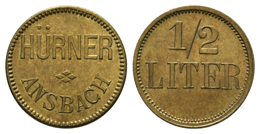  Bayern, Ansbach, Hürner, 1/2 Liter; Menzel 621.1   