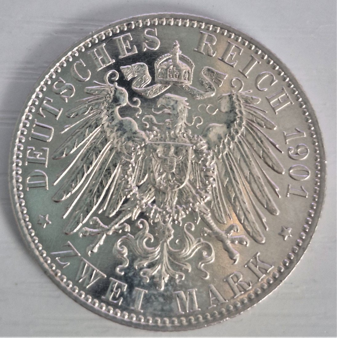  2 Mark 1901, Preussen Friedrich Wilhelm Stgl., SILBER   
