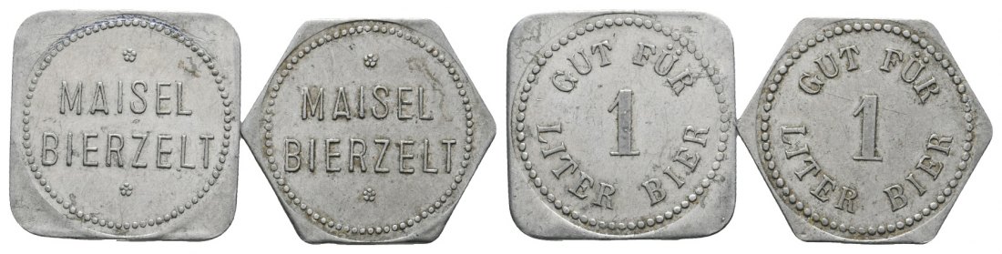  Bayern, Ansbach, Maisel Bierzelt, Gut für 1 Liter Bier (2 Marken); Menzel 631   