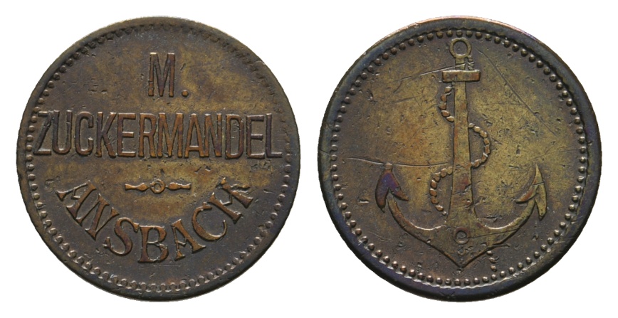  Bayern, Ansbach, M.ZUCKERMANDEL, Marke; Menzel 635   