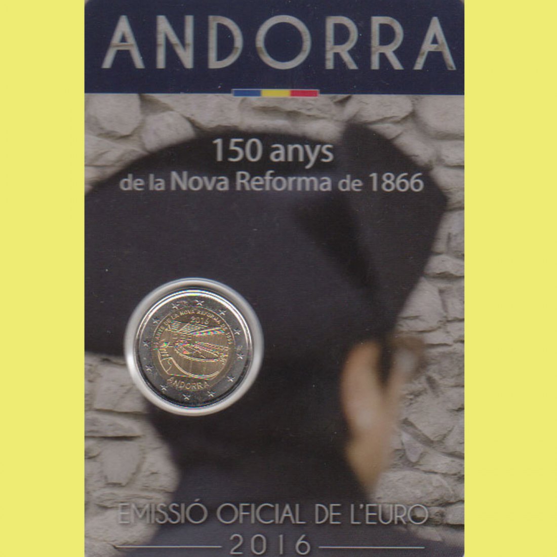  Offiz. 2-Euro-Sondermünze Andorra *150 Jahre Refom des Parlaments von Andorra* 2016   