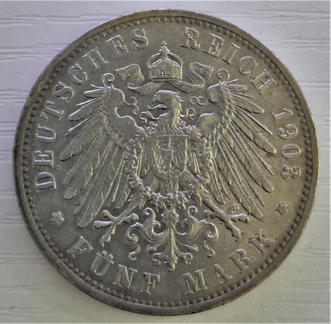  5 Mark 1903 D, Otto König von Bayern, SILBER   