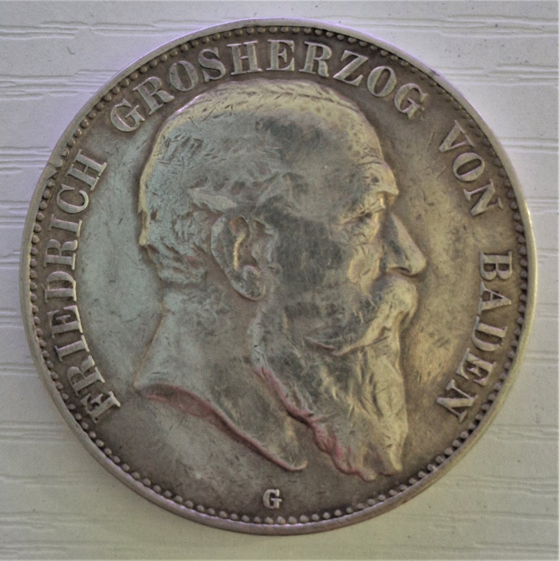  5 Mark 1903 G, Friedrich Großherzog von Baden, SILBER   