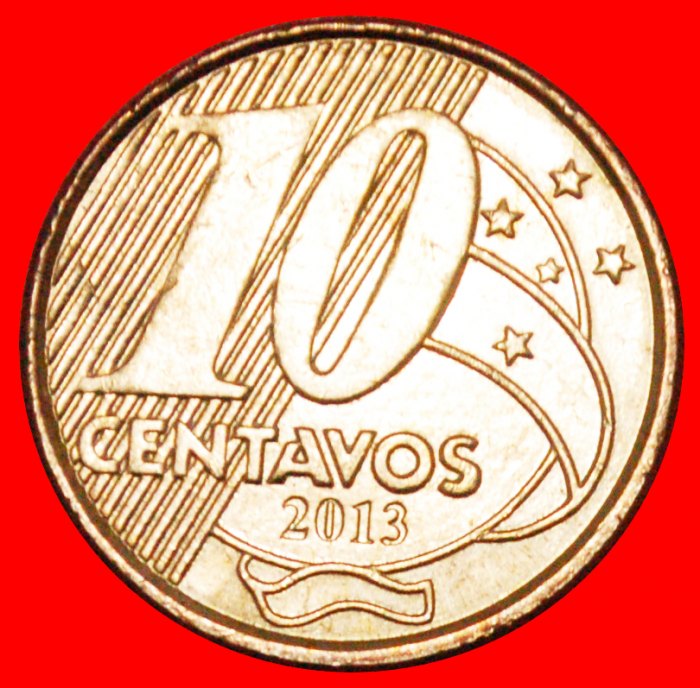  Ⰿ HORSE AND SOUTHERN CROSS: BRAZIL ★ 10 CENTAVOS 2013! Pedro I (1798-1834) LOW START ★ NO RESERVE!   