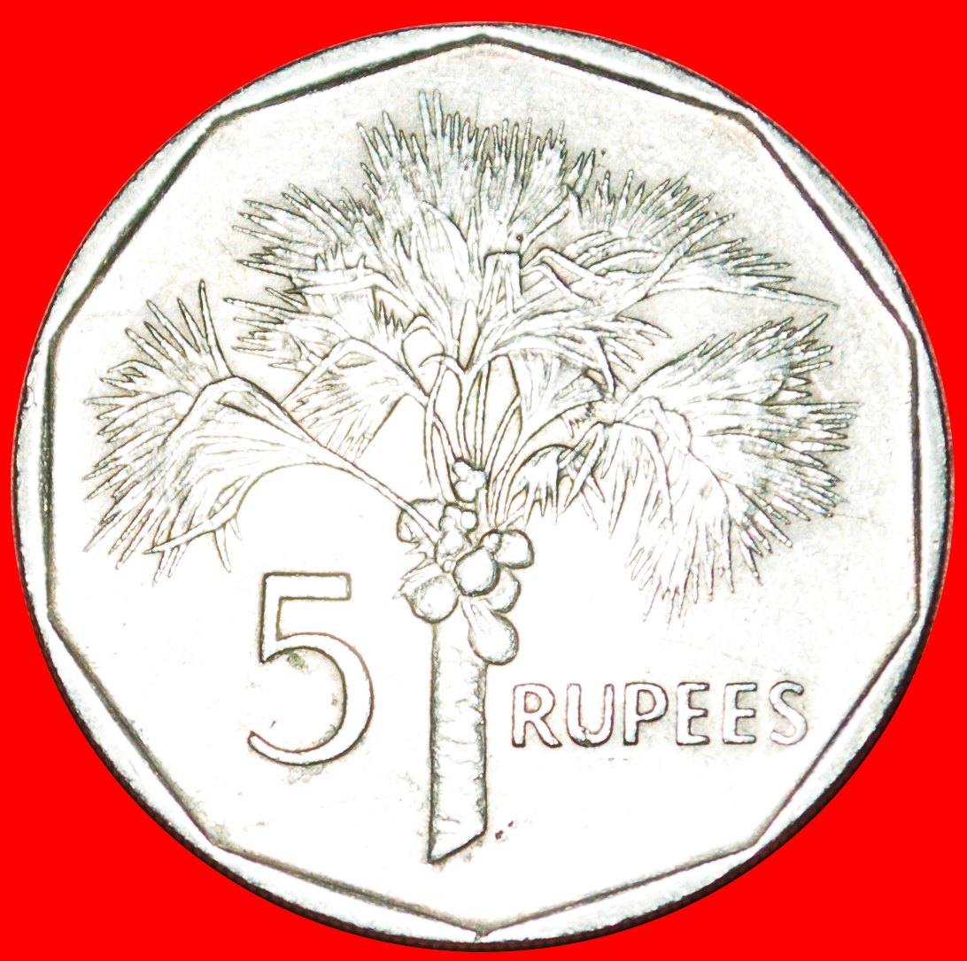  Ⰿ PALM TREE: SEYCHELLES ★ 5 RUPEES 1982!★LOW START ★ NO RESERVE!   