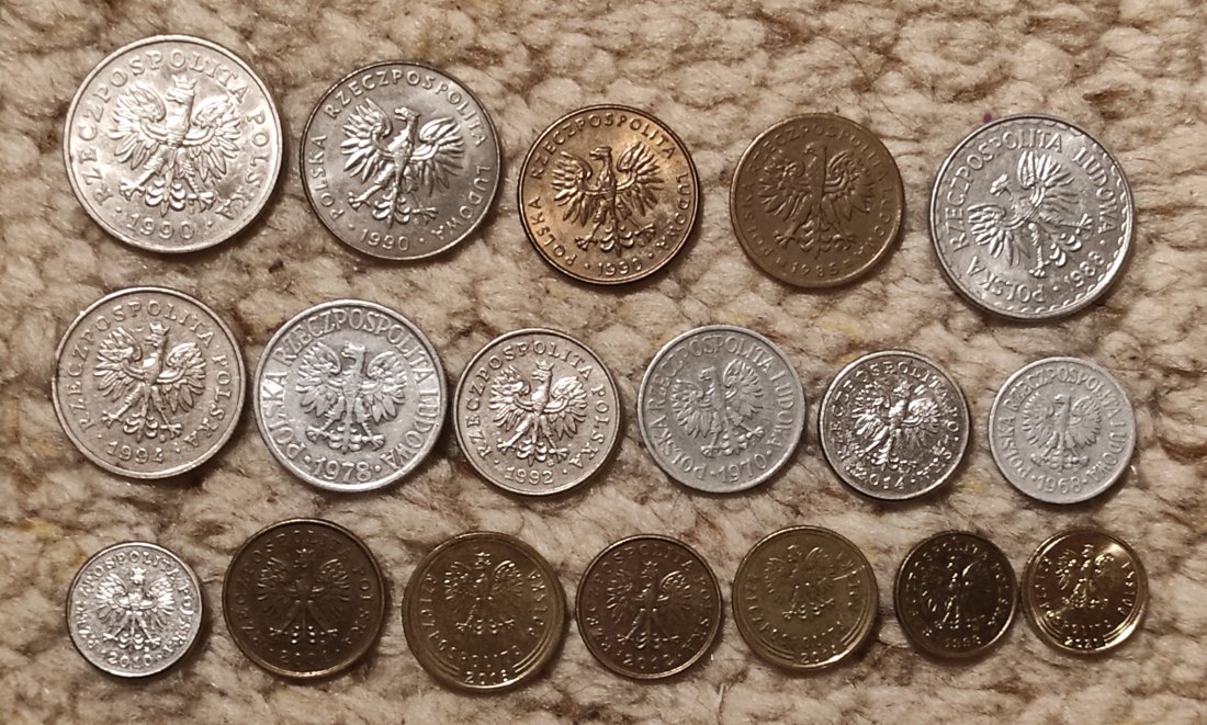 Set 6: Polen 18 verschiedene Münzen   