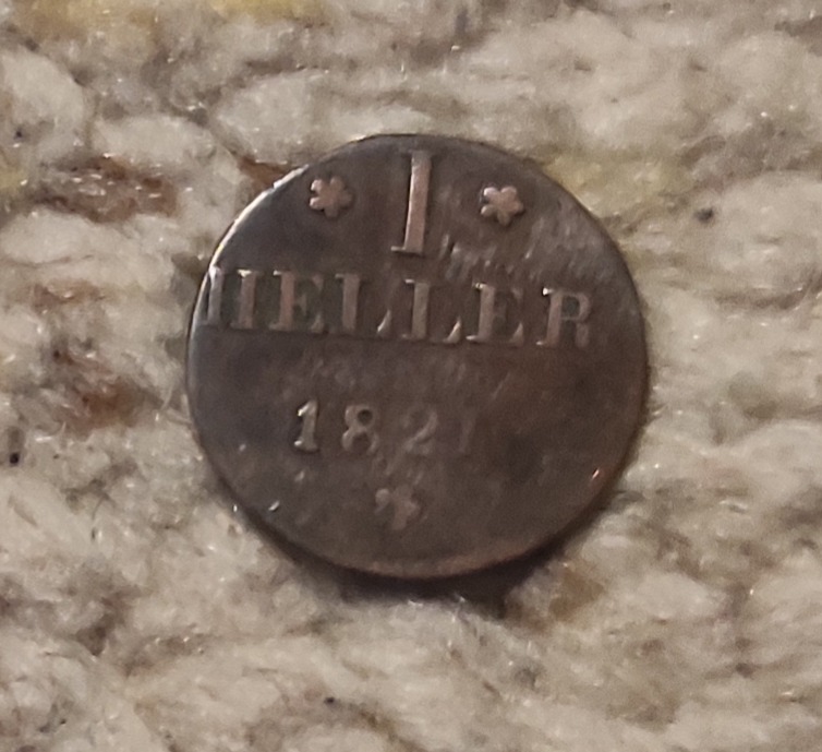  Frankfurt 1 Heller 1821 schlechter Erhalt   