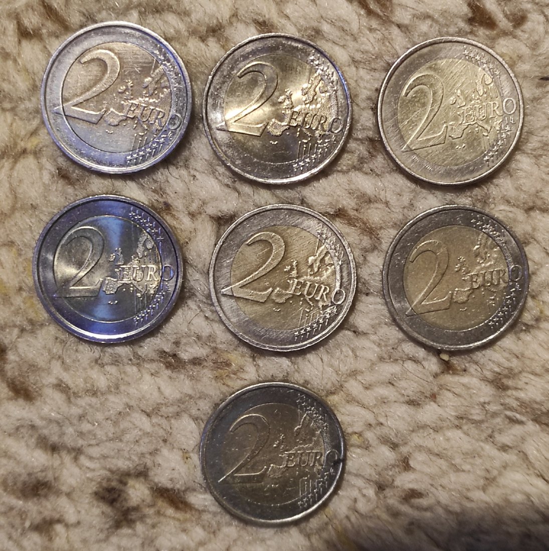  Set 157: 2 Euro 7 x Europa aus Umlauf   