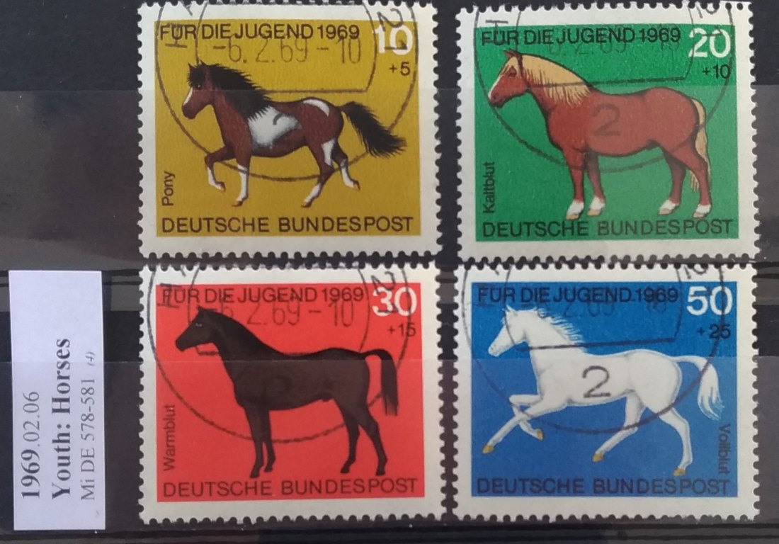  1969, Germany, Federal Republic, a stamp series: „Horses 1969”, MNH   