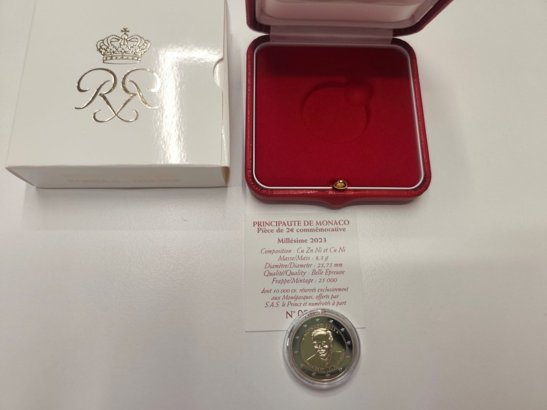 2 euro MONACO 2023 RAINER III. Proof