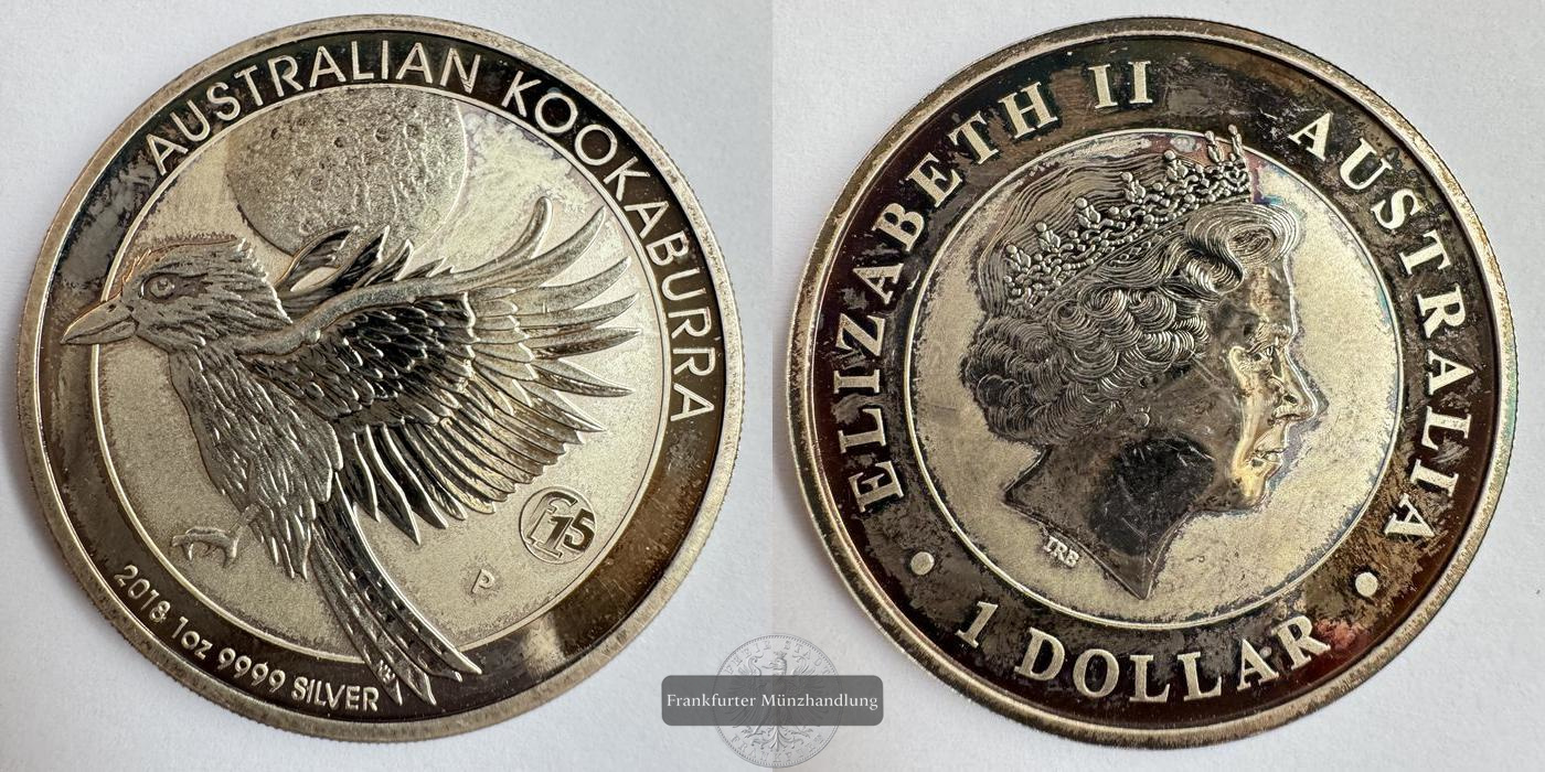  Australien 1 Dollar 2018  Kookaburra PRIVY (F15) FM-Frankfurt KM#3508 Feinsilber: 31,1g   