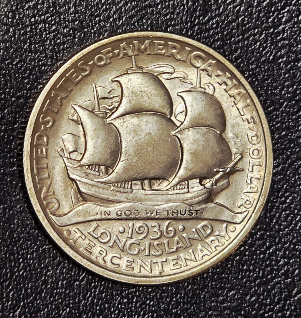  Half Dollar Commemorativ USA Sondermünze Long Island 1936   