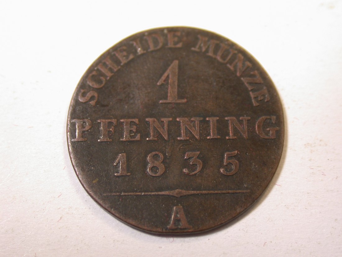  J09 Preussen  1 Pfennig 1835 A in ss R Originalbilder   