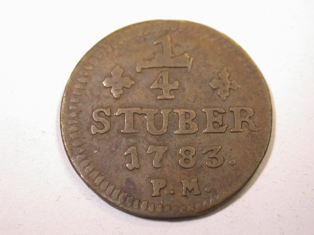  J09 Jülich-Berg 1/4 Stuber 1783 in ss/ss+   Originalbilder   