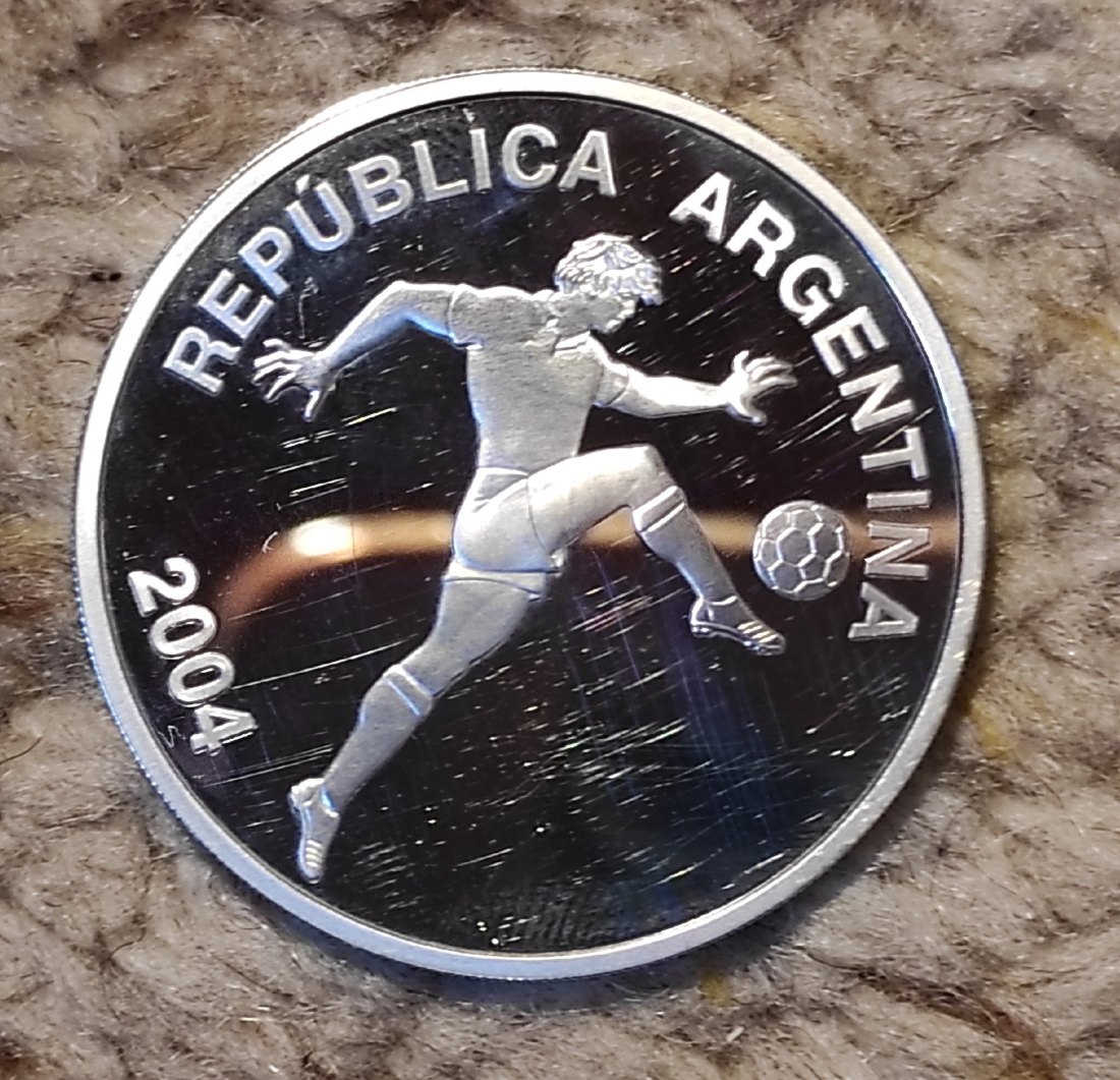  Argentinien 5 Pesos 2004 WM Deutschland Proof   