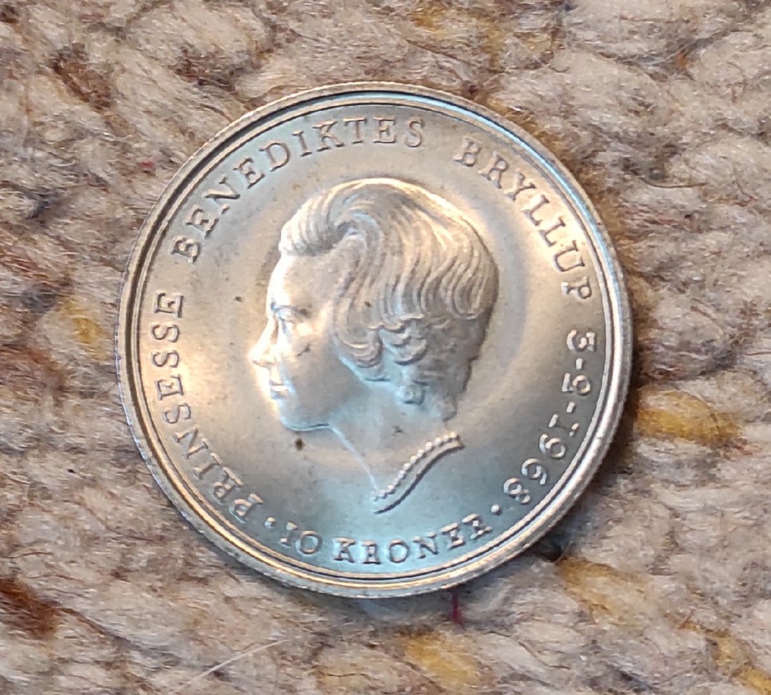  Dänemark 10 Kronen 1968 SILBER   