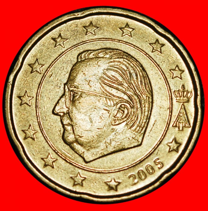  Ⰿ ALBERT II (1993-2013):BELGIUM★ 20 CENTS 2005 NORDIC GOLD (1999-2025) DIE B★LOW START ★ NO RESERVE!   