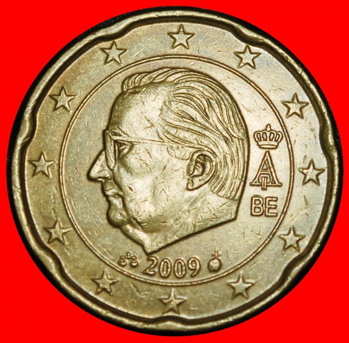  Ⰿ ALBERT II (1993-2013):BELGIUM★ 20 CENTS 2009 NORDIC GOLD (1999-2025) DIE D★LOW START ★ NO RESERVE!   