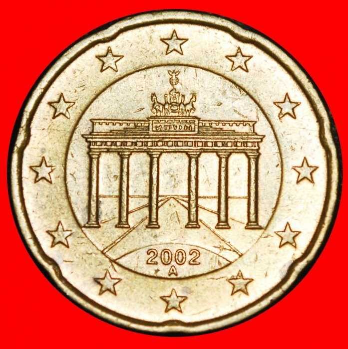  Ⰿ NORDIC GOLD (2002-2025): GERMANY★20 CENTS 2002A PRUSSIA★SPANISH ROSE★DIE A★LOW START ★ NO RESERVE!   