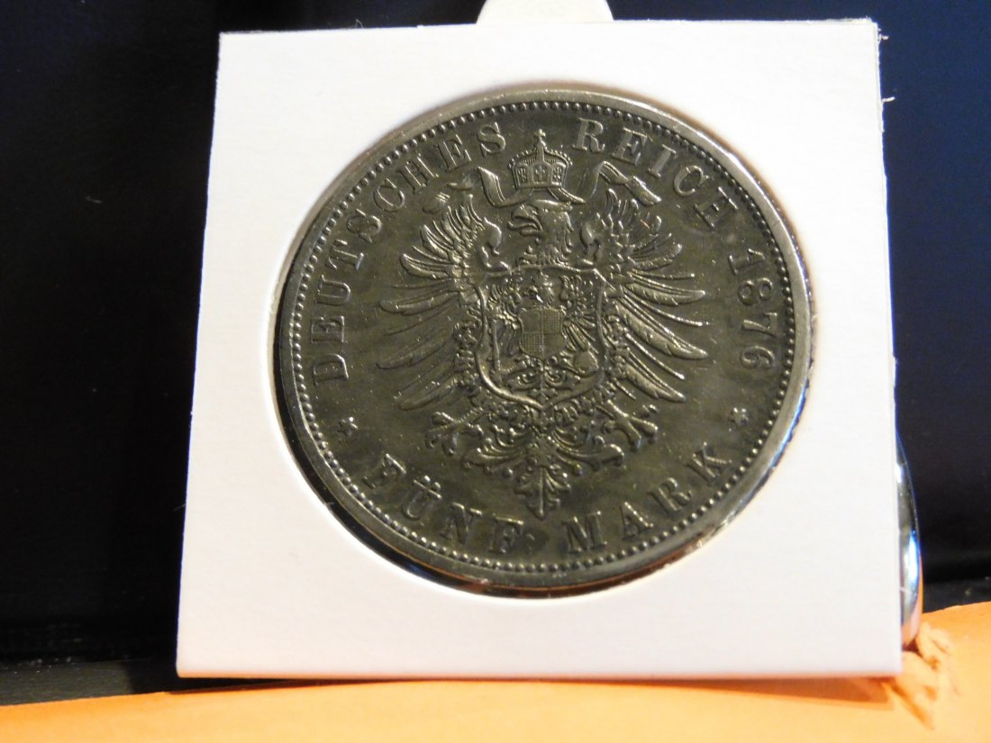  GERMANY 5 MARK 1876 C PRUSSIA.GRADE-PLEASE SEE PHOTOS.   