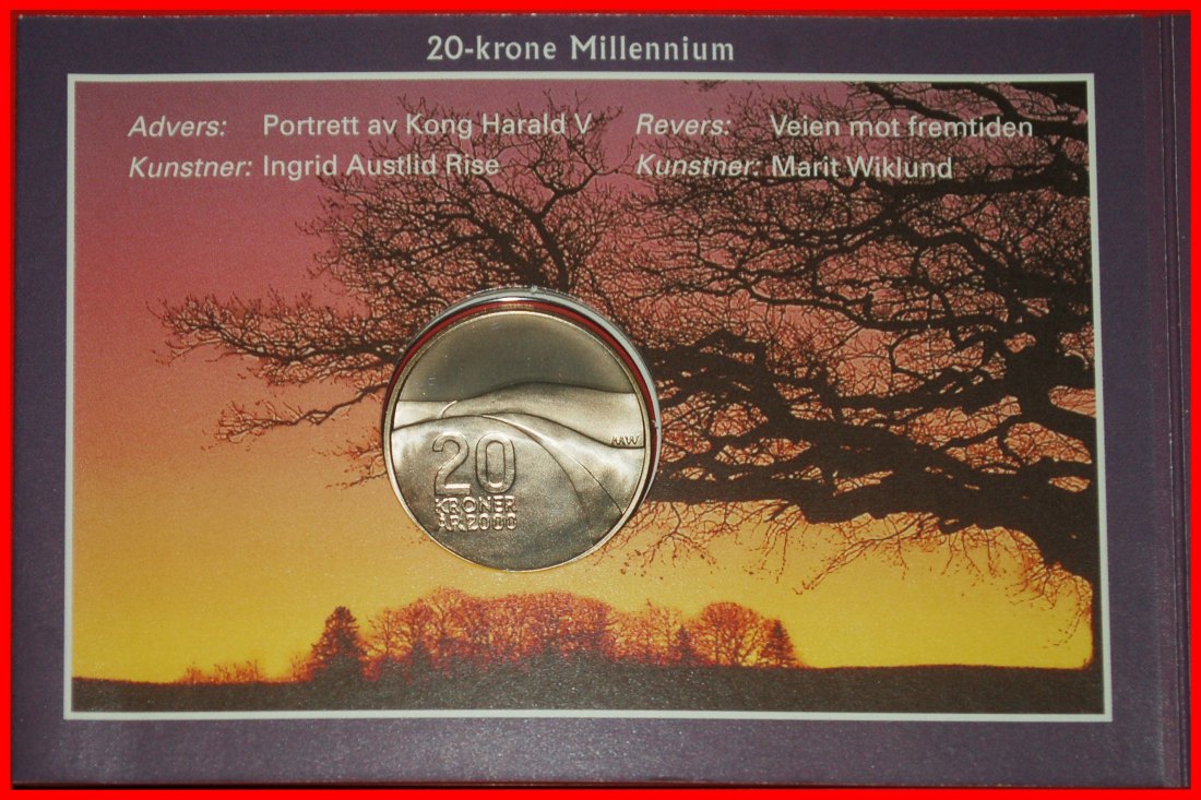 Ⰿ ERROR MILLENNIUM: NORWAY ★ 20 CROWNS 2000 BU RARE! HARALD V (1991-)★LOW START★NO RESERVE!