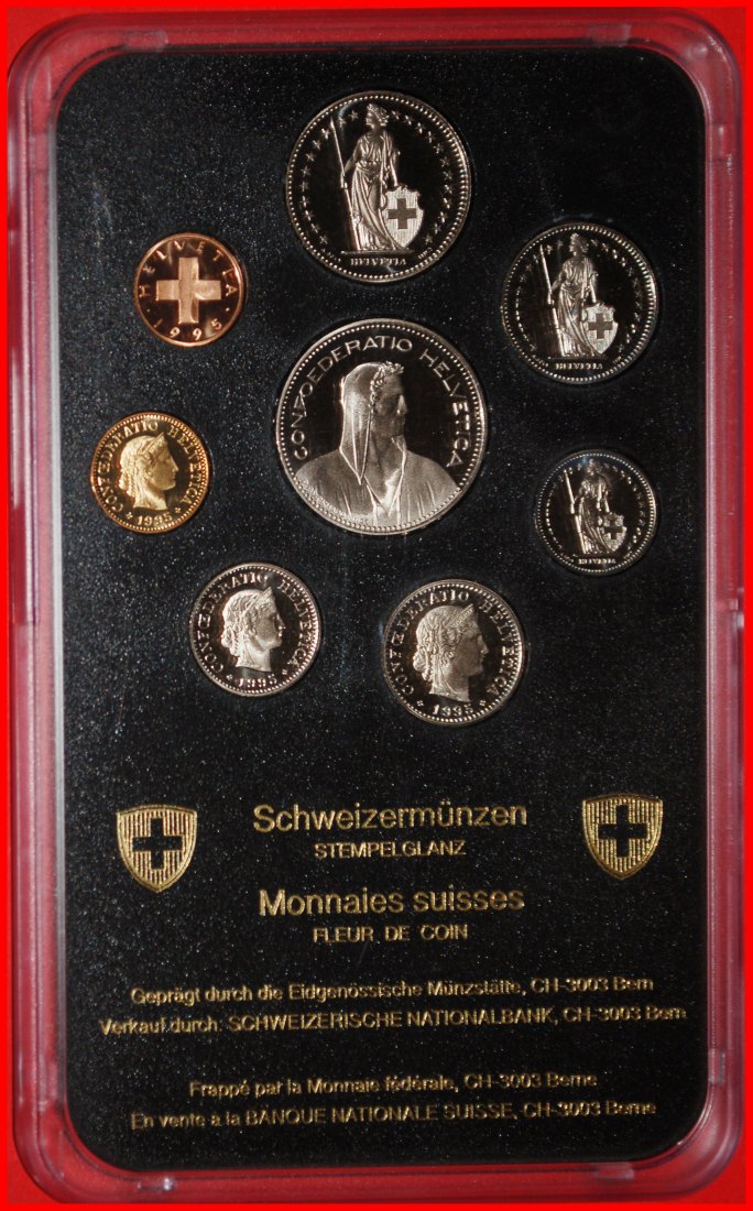 Ⰿ UNGEWÖHNLICH: SCHWEIZ ★ 1-5-10-20 RAPPEN 1/2-1-2-5-5 FRANKEN FDC 1995!★OHNE VORBEHALT!
