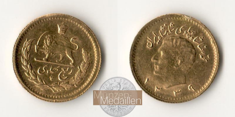 Iran MM-Frankfurt KM#1160a Feingold: 1,83g 1/4 Pahlavi 1957-73 
