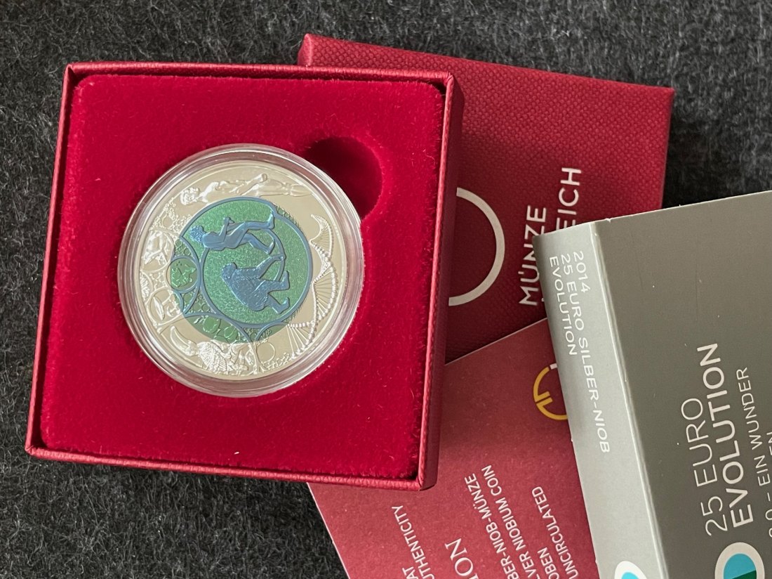  Österreich 25 Euro Niob-Münze 2014 - Evolution   