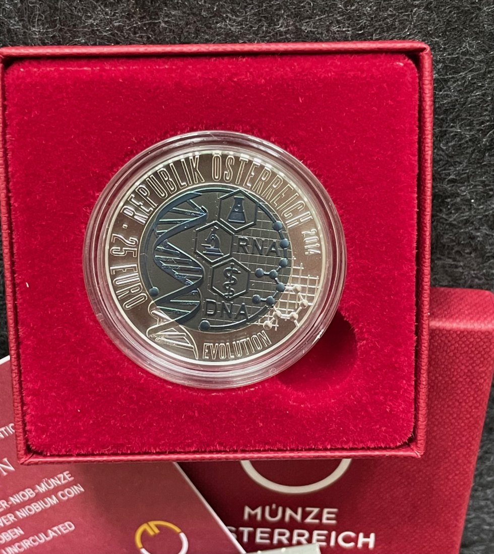  Österreich 25 Euro Niob-Münze 2014 - Evolution   