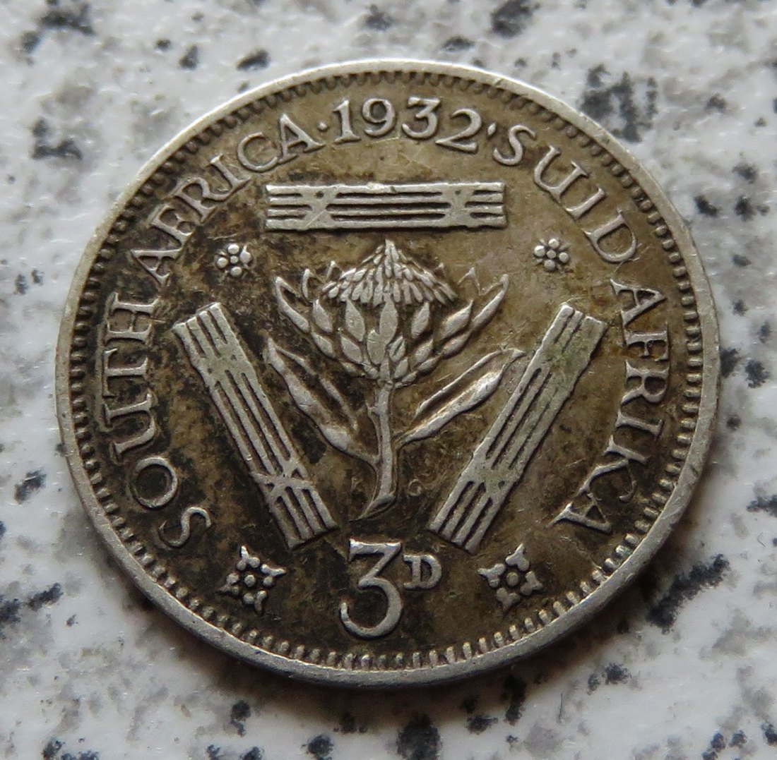  Südafrika 3 Pence 1932   