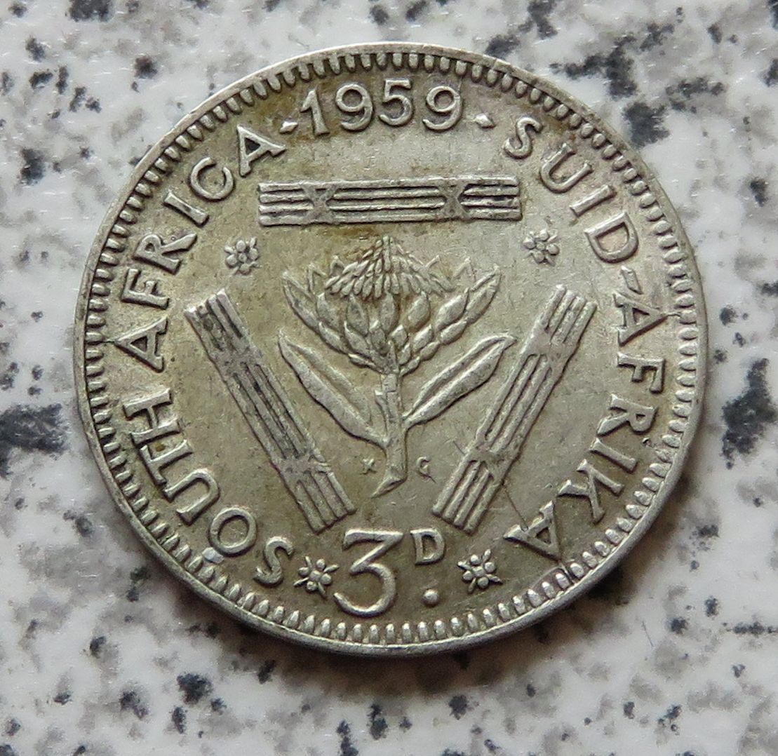  Südafrika 3 Pence 1959   