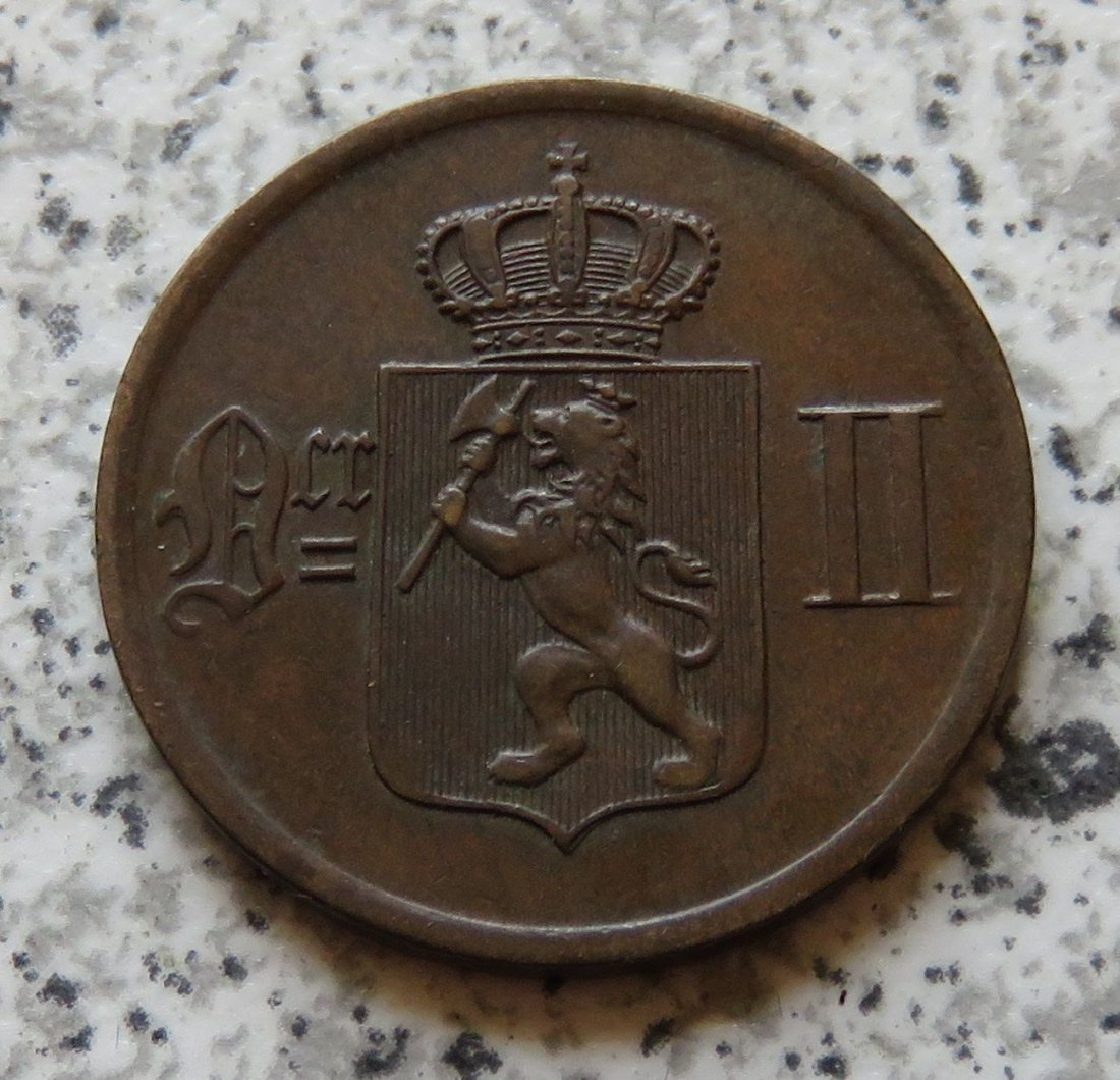  Norwegen 2 Öre 1876   