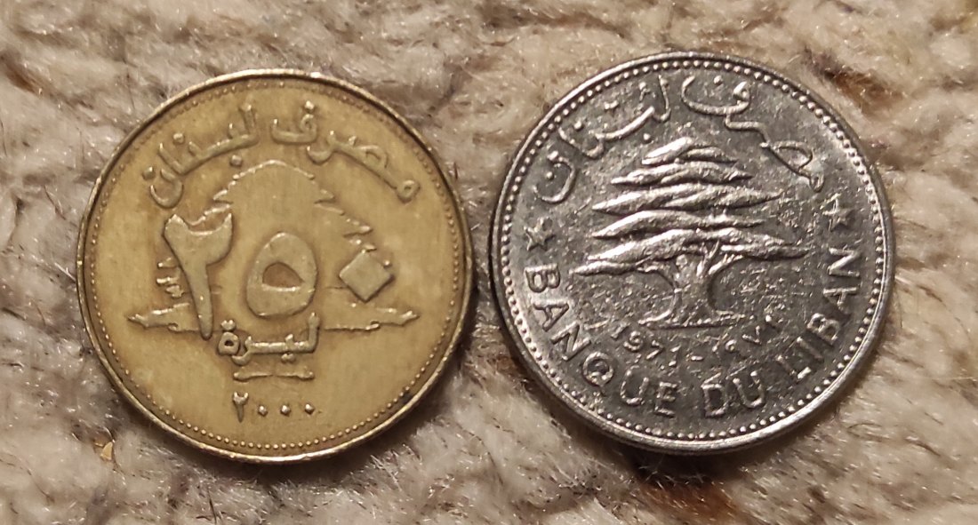  Set 286 Libanon 2 Münzen   