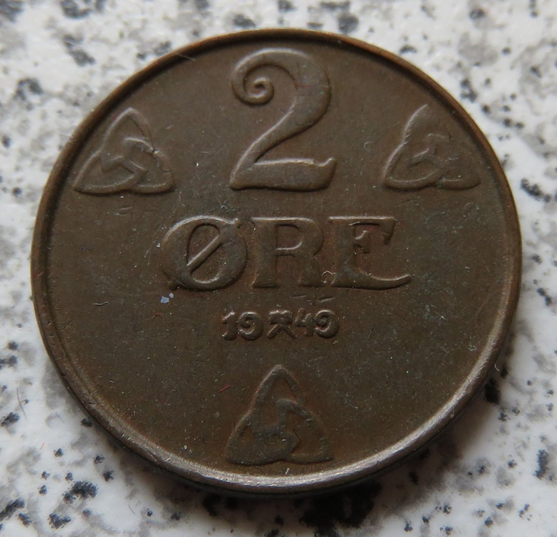  Norwegen 2 Öre 1949   