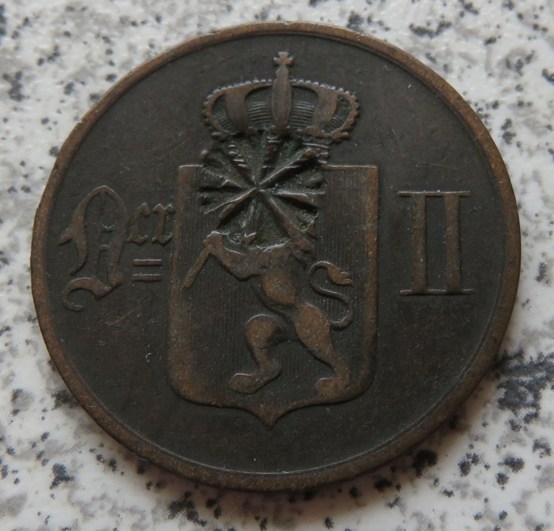  Norwegen 5 Öre 1875 mit Gegenstempel   