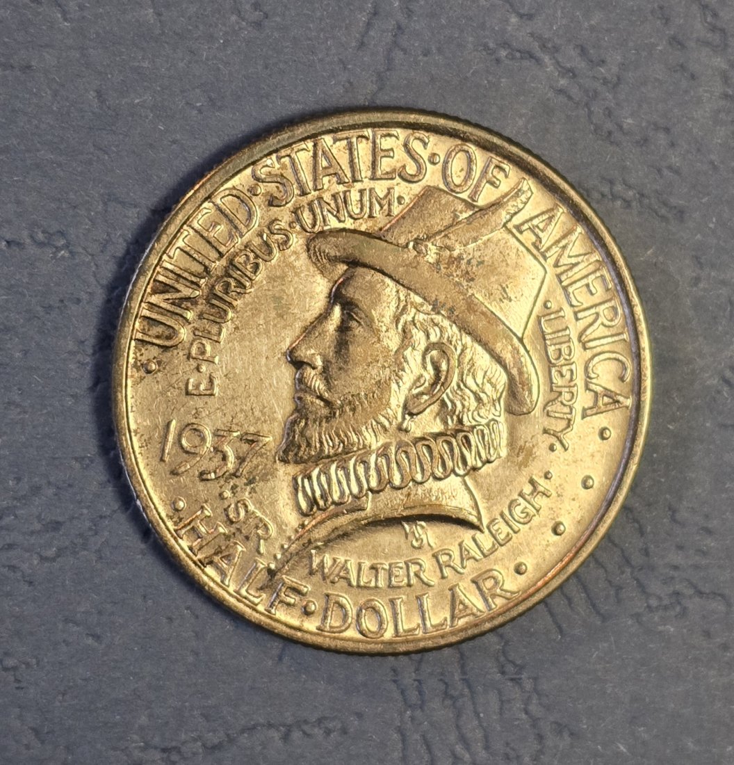  Half Dollar Commemorativ USA Sondermünze Roanoke 1937   