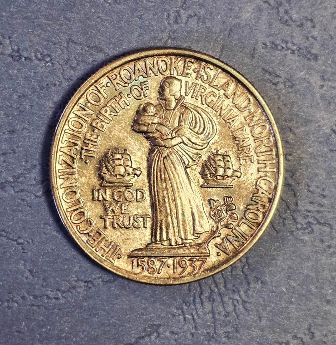  Half Dollar Commemorativ USA Sondermünze Roanoke 1937   