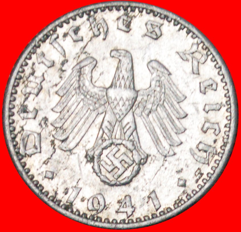  ⰏSWASTIKA 1939-1944:GERMANY★50 PFENNIGS 1941A! THIRD REICH 1933-1945★PRUSSIA★LOW START ★ NO RESERVE!   