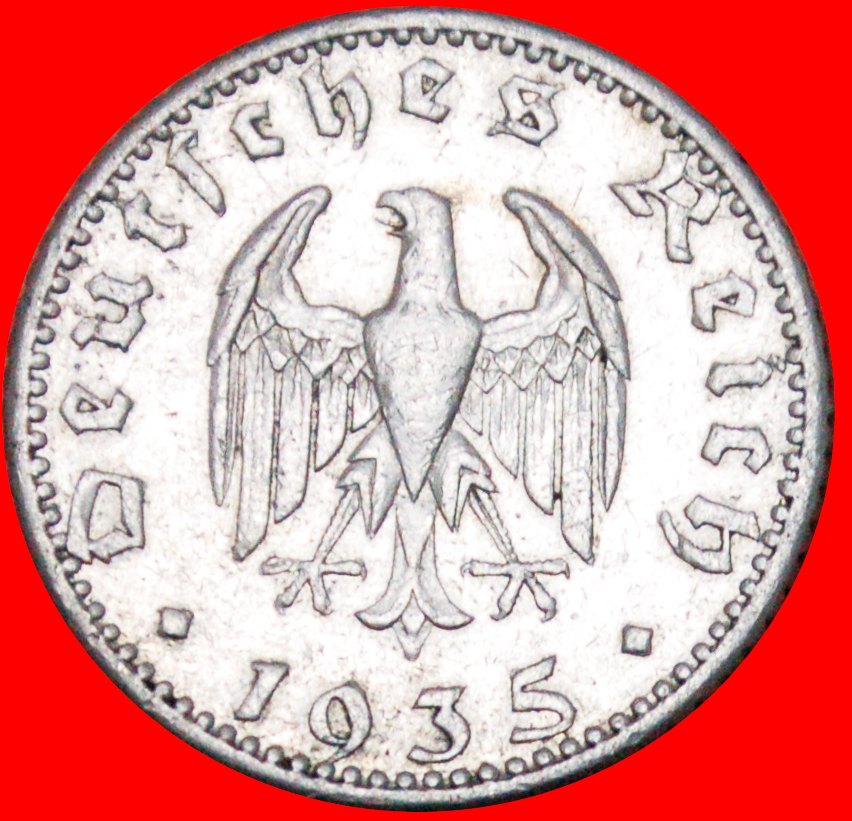  Ⰿ THIRD REICH 1933-1945: GERMANY★50 PFENNIGS 1935A WITHOUT SWASTIKA! PRUSSIA★LOW START ★ NO RESERVE!   