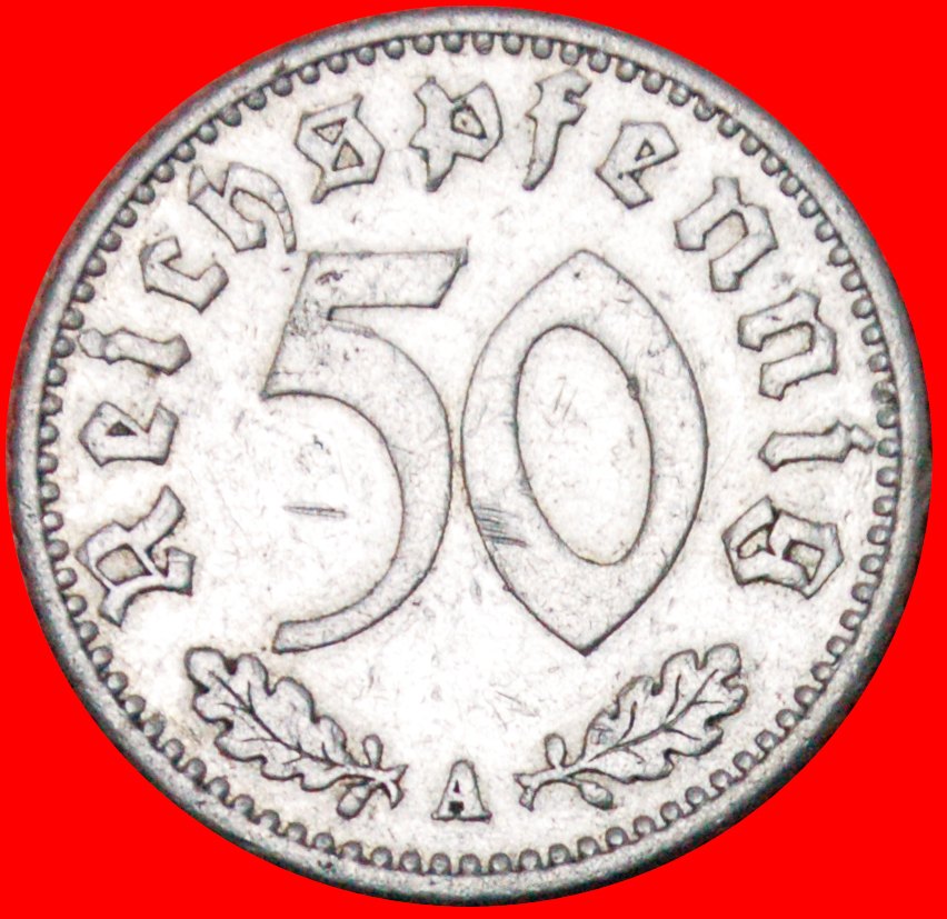  Ⰿ THIRD REICH 1933-1945: GERMANY★50 PFENNIGS 1935A WITHOUT SWASTIKA! PRUSSIA★LOW START ★ NO RESERVE!   