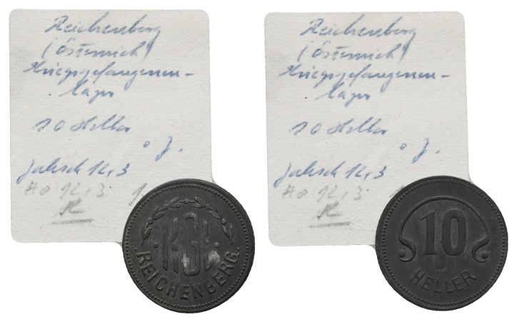  Reichenberg (Österreich), Notmünze, Kriegsgefangenenlager, 10 Heller   