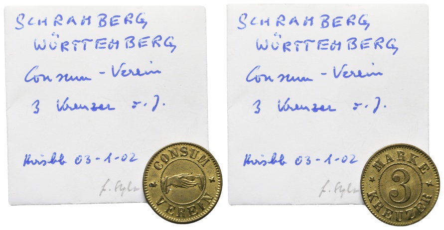  Schramberg, Consum-Verein, 3 Kreuzer o.J., Messing-Notgeld   